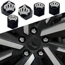 5pcs Crown Pattern - Car Tire Nut Caps, 15/17/19mm, Tire Screw Protective Covers, Wheel Hub Nut Decoration, Car Accessory Decoration - Crown Pattern - View 8