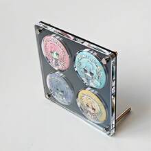 Cartoon Character Black Badge Display Rack, Acrylic Bubble Showcase, High Transparency Dustproof Thickened Photo Frame, Suitable For Displaying Badges Of Gummy And Gummy Series, Bubble Or Badge Size Is 58mm, Can Hold 2, 4 Or 6 Bubbles - Black - View 9