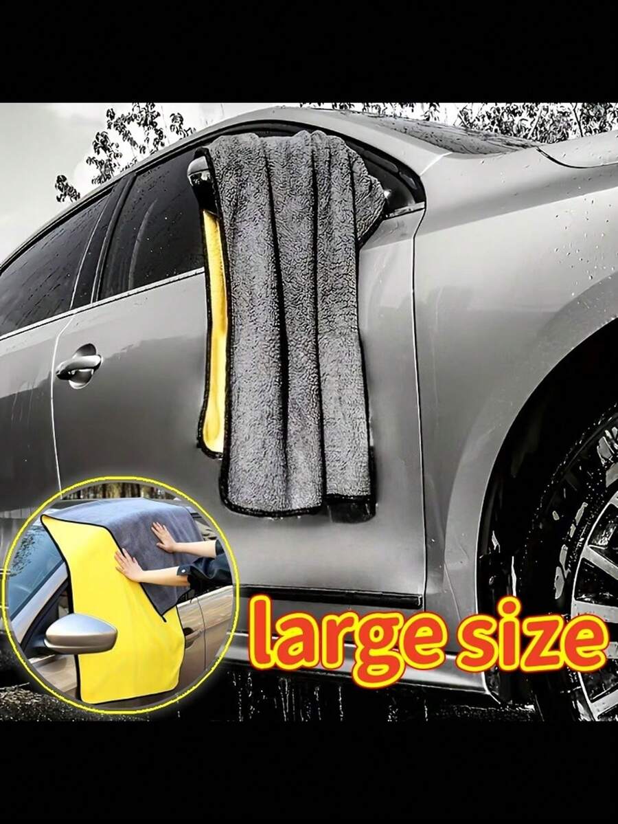 Extra Large Size Super Absorbent Microfiber Car Wash Cloth & Thick Plush Cleaning Cloth - Powerful Absorbency, Suitable For Motorcycles, Boats, RVs And Home Cleaning - Durable Microfiber Cloth - A - View 1