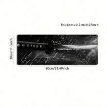 Mouse Pad Extra Grande com Padrão de Espada Samurai, Design de Estilo Anime Preto e Branco, Tapete de Mesa Fácil de Limpar, Lavável, Base de Borracha Antiderrapante, Bordas Costuradas com Precisão, Mouse Pad Ideal para Presente, Protetor de Mesa, Tapete de Vaidade, Lugar Americano, Tapete de Estudo, Tapete de Teclado, Múltiplos Tamanhos Disponíveis: 15,7*35,4 Polegadas (40*90 cm), Um Presente Ideal para Aniversários e Feriados - Tapete de Teclado de Computador, Tapete de Laptop, Adequado para Jogadores, Trabalhadores de Escritório e Estudantes, 1 Peça. - A - Visão 8