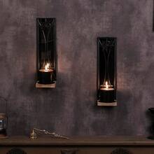 Mirrored Candle Sconces,Iron Wall Candle Holder Set Of 2,Metal Gothic Wall Decorations For Home,Living Room, Bathroom, Dining Room,Farmhouse- GP - Default - View 7