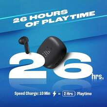 JBL Wave 300 TWS True Wireless Earbuds With 26H Battery, Built-In Mic, Fast Charging Case, Lightweight Secure Fit, Bluetooth 5.2 & IPX2 Sweatproof - Black - View 6