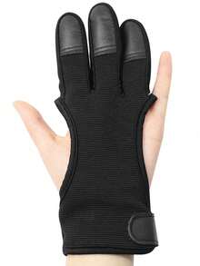 1只三指护指射箭手套，适用于反曲弓和复合弓，左右手通用，加厚指尖，方便携带，射箭练习必备配件，馈赠亲友的实用礼物