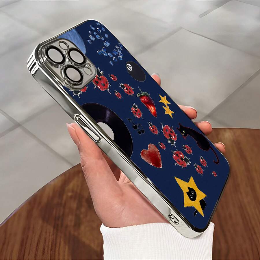 Cielo nocturno con diversos y extravagantes objetos flotantes. Esta elegante funda es compatible con los modelos 17, 16, 15, 14 Pro Max, 13, 12, 11, XR y XS Plus. Fabricada en silicona TPU, ofrece protección contra golpes y caídas, además de una sensación superior. Es un regalo ideal para familiares, amigos y seres queridos, y una opción perfecta para Año Nuevo. - Plateado - Ver 1