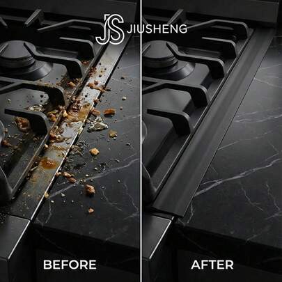 1/2 bit silikon tätningslist för spisspis - värmebeständigt fyllmedel för köksbänkskiva, lätt att rengöra spillsäker tätningslist, lämplig för ugn och skåp, tätningslist för spisspis, fyllmedel för bänkskiva, silikon tätningslist, köksbänkskiva, mellan ugn och skåp, tvättmaskin och torktumlare, värmebeständig, oljetålig, dammtät, lätt att rengöra