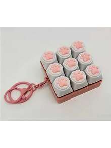 猫形钥匙扣减压指尖玩具，机械键盘开关测试器，钥匙扣，桌面装饰，手机挂饰，创意新奇抗焦虑指尖玩具，手机配件