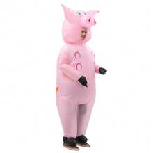Valentine's Day Sweet New Pose! Pink Pig Inflatable Costume, Couples Funny & Sweet Photo Prop Cartoon Fabric