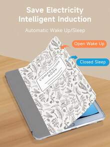 Handpainted Plant Pattern Protective Case Compatible With IPad 7/8/9/10.2", IPad 10th Gen, Kindle Paperwhite 12th Gen 2024, Kindle 11th Gen 2022, Galaxy Tab, With Auto Sleep/Wake Function, Multiple Styles Available - Multicolor-1 - View 4