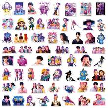 60/120pcs Cartoon Anime K-Pop Girl Group Stickers, Anime Character, Stickers, Children Stickers, Waterproof DIY Creative Stickers For Skateboard, Luggage, Notebook, Cup, Small Christmas Gift