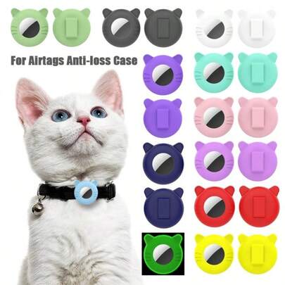 iDestry Giá đỡ vòng cổ cho mèo bằng silicon co giãn, dùng cho vòng cổ Airtag, bảo vệ thú cưng chống thất lạc (Không bao gồm Airtag).