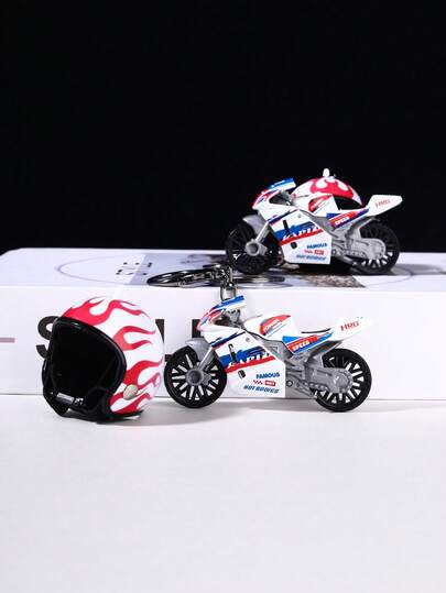 1Pc DIY Detachable Cool Motorcycle Model Keychain. Suitable For Both Men And Women. Circular Clasp Keychain, Metal Pendant. School Bag, Daily Decoration. Friend Rider. Gift Keyring. Can Be Used As Car Keychain, Bag Pendant, Wallet Pendant, Lady Keychain, Gift For Women On Valentine's Day, Car Accessories.