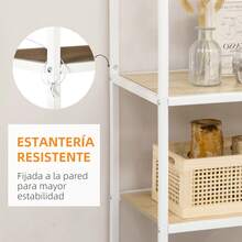 HOMCOM Estantes de livros - Carvalho - Ver 4