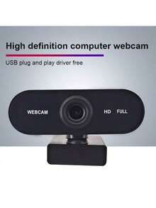 1080P自动对焦USB网络摄像头，支持360°旋转，即插即用，无需电池，适用于视频会议、在线课程、直播 | 时尚摄像头设计 | USB连接，电脑摄像头，笔记本电脑摄像头，直播摄像头，智能电视摄像头，笔记本电脑摄像头，网络摄像头，电脑配件，直播设备，USB摄像头