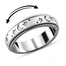 1pc Platinum Plated Silver Ring, , Helps Relieve Anxiety, Suitable As Engagement, Anniversary, Wedding, Birthday Gift Or Expression Of Love