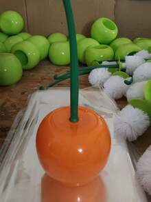 Red Cherry-Shaped Toilet Brush Set, Creative Cleaning Brush With Soft Bristles, Reusable, Long Handle, Plastic Material, Enhances Bathroom Ambiance, No Electricity Required, Commercial Cleaning Tool, Suitable For Home Bathroom - A - View 5