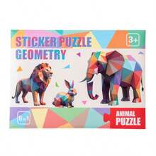 Children's 3D Geometry Collages, Handmade DIY Intelligence Puzzle Stickers, Early Childhood Focus, Early Education Puzzle Toys, Stickers, Drawing Books, Children's Crafts, DIY Transportation Animals, Polygon Puzzle Stickers, Toy Stickers, Rich Themes, Fine Hand Movements, Parent-Child Interaction, Desktop Toys, Easy To Operate And Learn, Allowing Children To Grow Happily While Playing, Suitable As Gifts - Multicolor - View 4