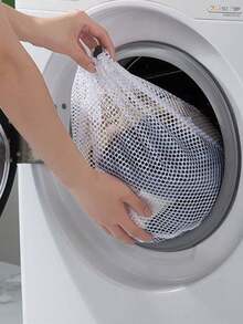 1个带绳扣的洗衣机专用抽绳洗衣袋，精致的洗衣袋，防止衣物变形。机洗专用，加厚网布袋，洗衣网袋捆绑口袋。 - 彩色 - 查看 3
