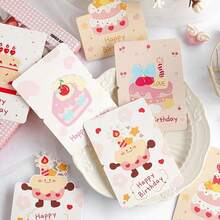 5pcs/20pcs 6 Styles Creative 3D Birthday Greeting Cards, Happy Birthday Wishes Postcards, Cake Shop/Flower Store Decoration And Packaging Greeting Cards - Multicolor - View 3