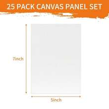 Canvas Boards For Painting 25 Pack, 5x7 Inch Canvases For Painting Art Paint Canvas Panels Gesso Primed White Blank Flat Canvas Boards Acrylics Oil Watercolor Tempera Paints - 5英寸x7英寸 - 查看 3