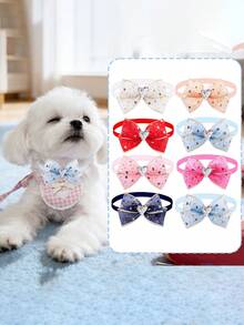 7件套多层网纱领结，经典心形元素，适合情人节和婚礼美容装饰配饰，精致、优雅、舒适，款式随机。 - 彩色 - 查看 10