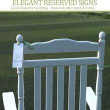 10/20pcs Wedding Chair Reservation Cards With Ribbons, Reserved Seat For Ceremony And Party Events, Perfect Party Supplies (Green/Beige Available) - Multicolor - View 7