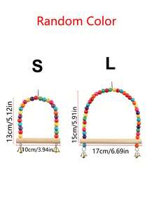 1只鳥籠鸚鵡搖擺玩具吊環，木製可啃的鳳凰和鸚鵡搖擺秋千，互動攀爬梯，起壓抑消遣作用