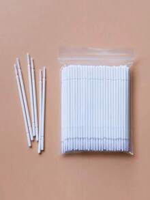 20/100支装白色和黑色棉签，适用于睫毛嫁接工具 - 白色 - 查看 1