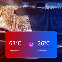 Retractable Car Windshield Sunshade With Suction Cup, UV Protection, 45.5 Cm, To Effectively Block Heat.
