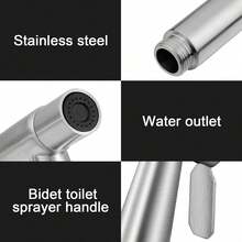 1pc Stainless Steel Handle Spray Nozzle, Suitable For Bathroom, Kitchen And Toilet Cleaning