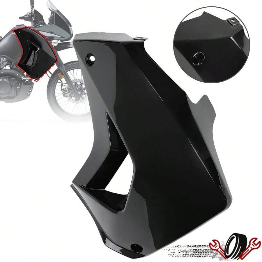 For Kawasaki KLR650 2008-2018 Polypropylene Painted Black Right Radiator Shroud - As Pic - View 1