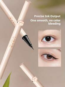 NOVO 防水防汗眼线笔，超细笔尖，高显色度，持久不晕染，打造自然妆效，适合初学者、面部彩绘、女士化妆，冬季必备，Y2K时尚风格，生日礼物、派对理想之选，多种精选颜色可选 - 01#霧黑色 - 查看 4
