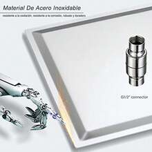 CYPNCabeza de Ducha de Lluvia de Alta Presión Regadera Cuadrado de Acero Inoxidable Cabezal de Ducha de Lluvia Ultra fina con Montaje Fijo Ahorro de AguaFashion - 227884963 - Ver 5