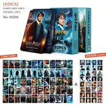 60张麻瓜哈利波特魔法师Lomo卡片+32张贴纸，高清照片卡，收藏品，粉丝周边，小礼物，情人节，圣诞节礼物 - 彩色 - 查看 3