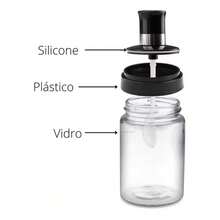 Porta Tempero Condimento de Vidro com Tampa Colher Embutida - Transparente - Visão 7