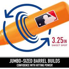 Bate de béisbol de plástico para niños, murciélago de Patio Trasero con Barril Grande para niños pequeños, murciélago de plástico Gordo - Multicolor - Ver 9