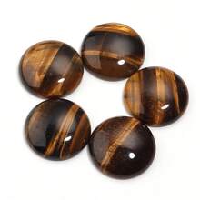 5-10 Peças/Pacote Cabochões de Pedra Preciosa Olho de Tigre Natural, Opções de Tamanhos Variados, Pedras Decorativas de Jóias Feitas à Mão Vintage Amarelas, Adequadas para Colar, Anel, Pulseira, Fabricação de Jóias - Pedra Olho de Tigre Amarelo - Visão 15