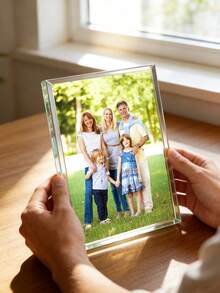 1pc Personalised Photo Customized Acrylic Bestie Freestanding Plaque With Any Photo, Birthday Custom Present, Wedding Gift, Family - Multicolor - View 4