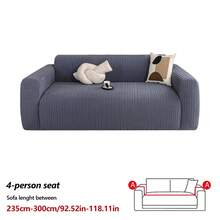 1PC Stretchable Polar Fleece Wheat Pattern Jacquard Sofa Cover, All-Season Lazy Fully Enclosed Sofa Protector With Dust, Pet, And Stain Resistance For Living Room, Modern Minimalist Style. - Multicolor - View 28