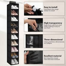 Euuztu Sadnyy 10-Shelf Hanging Closet Shelf Shoe Organizer With Dust Cover Hanging Closet Organizer Dorm Essentials Girls Boys Clothes Storage Hats And Handbags, 10 Kg Load Capacity (Black) - 灰色 - 查看 5