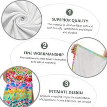 半件套波西米亚风碎花沙滩裙，甜美少女风，含浴巾和SPA浴巾。连衣裙为抹胸款式，浴巾为柔软的浴袍式。连衣裙正面饰有3D波西米亚风图案，整体色调粉嫩吸睛。浴巾和吹风帽套装——一条可爱的粉色超细纤维浴巾，配有可调节肩带，速干，适合SPA、宿舍、海滩等各种场合，是送给她的绝佳礼物。 - 彩色 - 查看 7