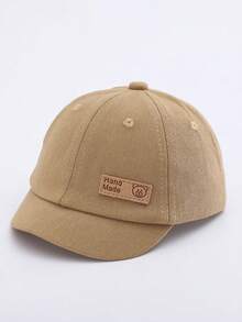 1pc Kids Canvas Bear Tag Baseball Cap, Lightweight Sun Protection Hat For Boys And Girls, Casual Outdoor Accessory, Suitable As Gift - Multicolor - View 6