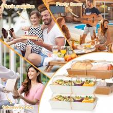 Charcuterie Boxes With Clear Lids,100 Pack Paper Rectangle Disposable FSandsswich Boxes, Cookie Boxes, Bakery Bread Boxes For Cookies Desserts Mini Cakes Packaging(Brown, White) - Trắng - Xem 7