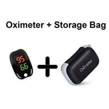 指尖脉搏血氧仪、心率监测器、血氧饱和度监测器，带挂绳和收纳盒