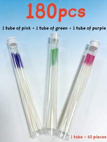 180/60支耳洞清洁线：彩色耳洞清洁棒，带收纳管，拉环清洁线，去除耳洞污垢，消除异味，防止堵塞，除臭防堵塞耳洞清洁线，男女通用耳部护理工具。 - 彩色 - 查看 12