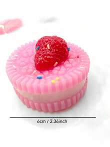 1个柔软可爱的草莓巧克力吐司造型捏捏乐玩具，多层可拉伸设计，减压玩具，手指玩具，桌面捏捏乐玩具，逼真的食物造型玩具，适合儿童、青少年和成人，办公旅行必备，儿童礼物，儿童玩具 - 彩色 - 查看 12