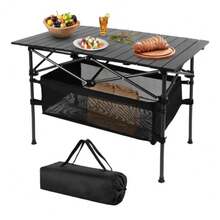 CYPNGeorgeX 95cm*55cm Mesa Plegable para Exteriores Enrollable de Aluminio Mesa Plegable Enrollable Portátil con Bolsa de Almacenamiento para Picnic Al Aire Libre Playa PescaFashion - como en la foto - Ver 8