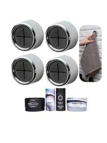 HEFA Ganchos para toallas, Regalo de Navidad, organización de cocina, gancho para toallas de cocina, accesorios de cocina (Cromado, Paquete de 4) - Gris Oscuro - Ver 1