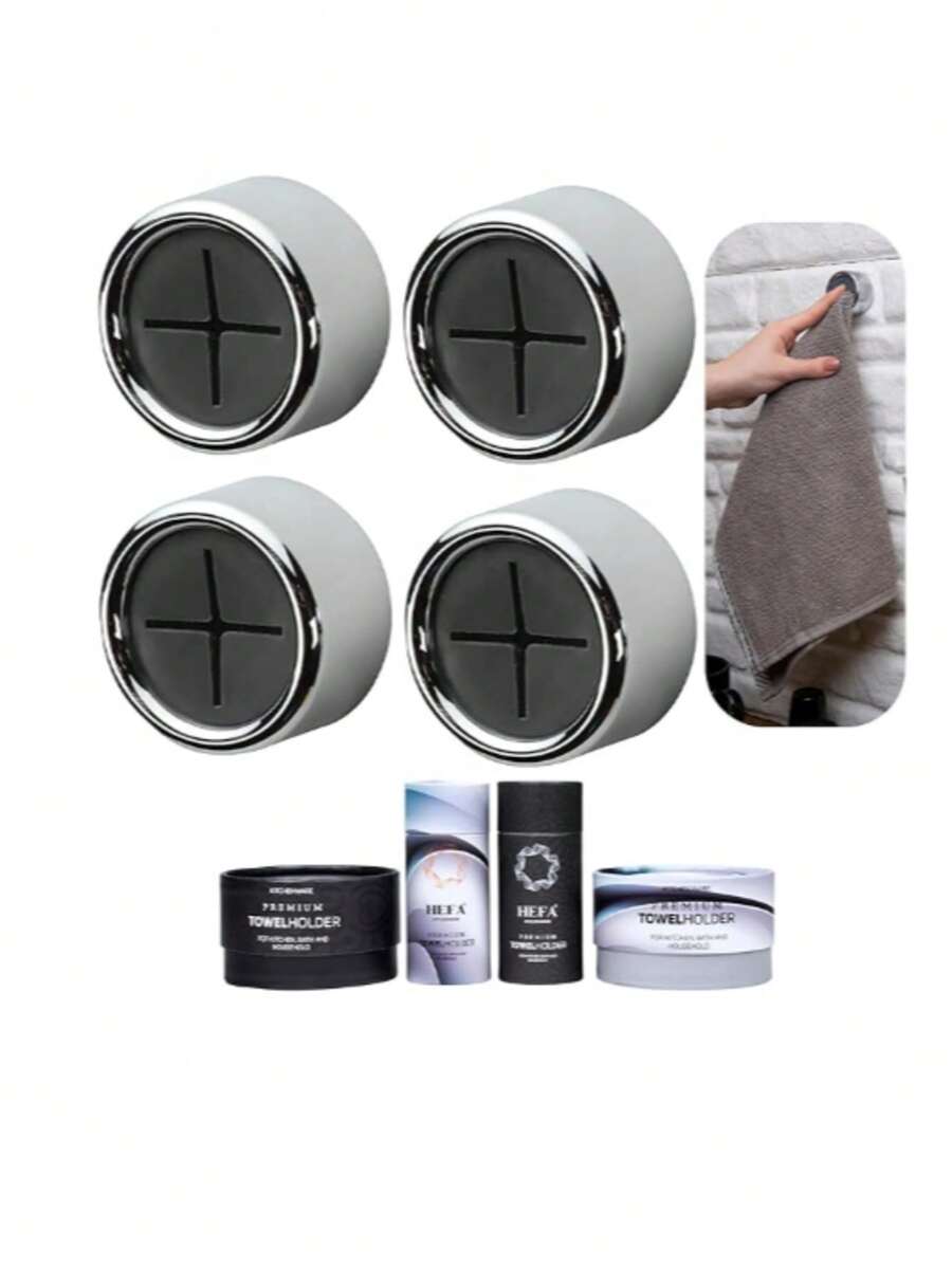 HEFA Ganchos para toallas, Regalo de Navidad, organización de cocina, gancho para toallas de cocina, accesorios de cocina (Cromado, Paquete de 4) - Gris Oscuro - Ver 1