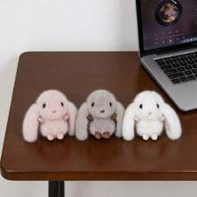 可爱仿貂毛兔子吊坠，毛绒钥匙扣挂件，汽车钥匙链，包包挂饰，节日礼物 - 彩色 - 查看 5