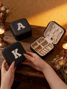 1pc Pearl Jewelry Box For Women, Fashionable Personalized Leather Jewelry Organizer, Perfect Gift For Mother, Girlfriend, Anniversary, Mother's Day - Multicolor - View 3